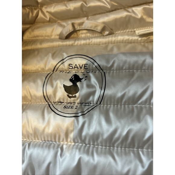 Save The Duck Ultra light Puffer Jacket Plumtech Champagne Zip NEW M pockets - Picture 13 of 16